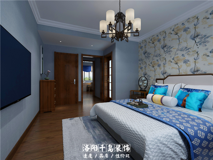 建業(yè)桂圓170㎡新中式主臥裝修效果圖