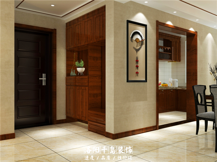 建業(yè)桂圓170㎡新中式玄關裝修效果圖