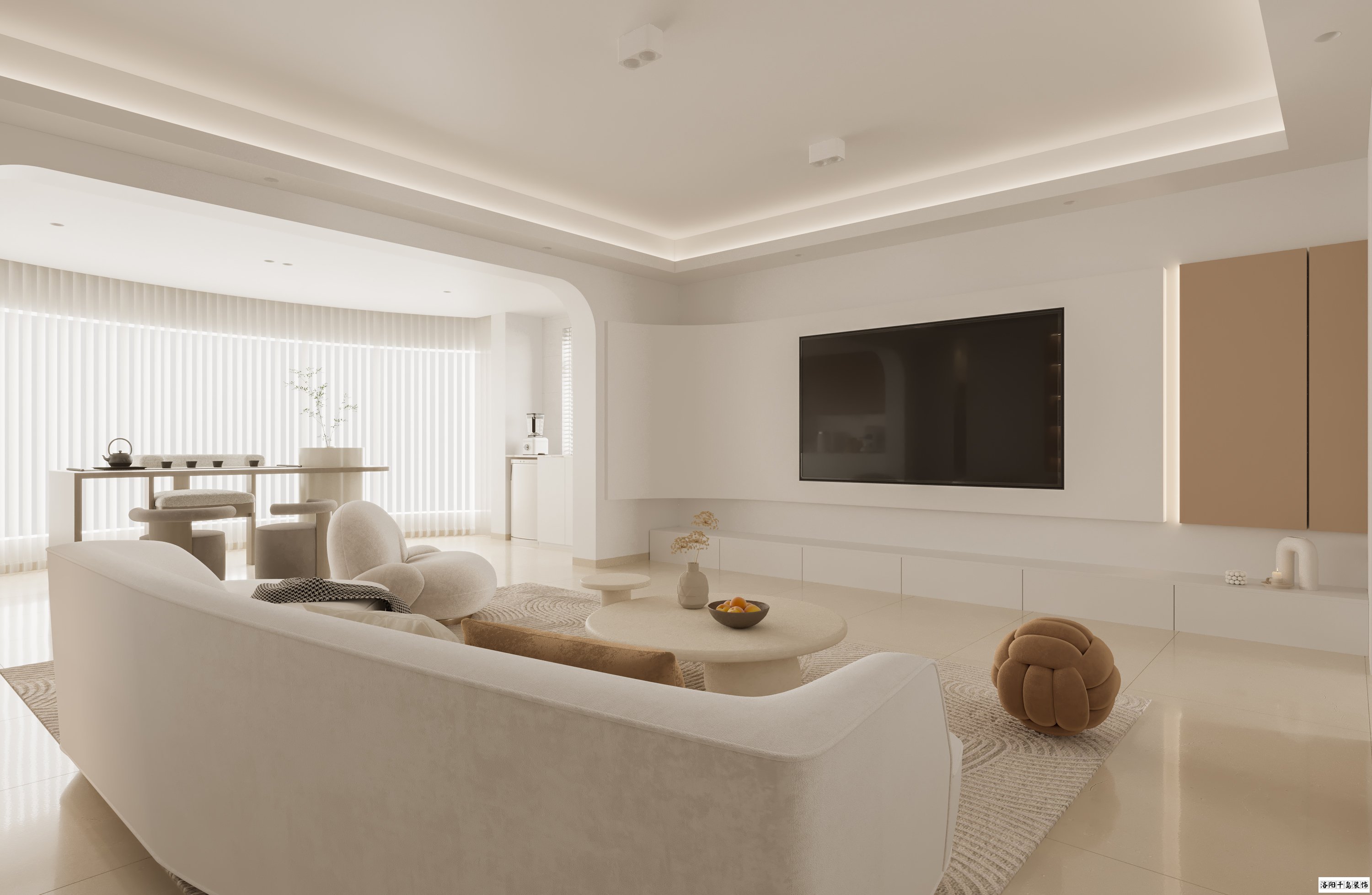 奶油風客廳裝修案例